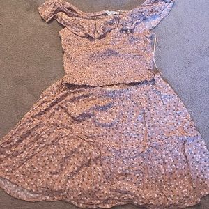 Pink Rose matching top with skirt